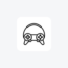 Gaming, controller, joystick Line Icon, Outline icon, vector icon, pixel perfect icon