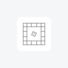 Table, game, board, players, strategy thin line icon, grey outline icon, pixel perfect icon