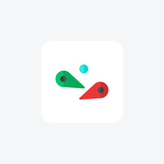 Pinball, machine, flippers, flat color icon, pixel perfect icon