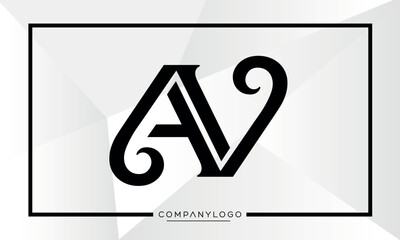 Alphabet letters AV or VA logo Monogram