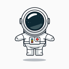 Cute astronaut floating in space, Cartoon-Illustration