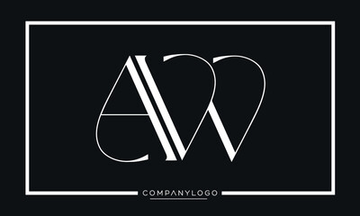 AW or WA Alphabet letters logo monogram
