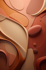 Abstract background with soft 3d shapes and waves 