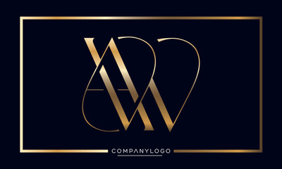 AW or WA Alphabet letters logo monogram - obrazy, fototapety, plakaty