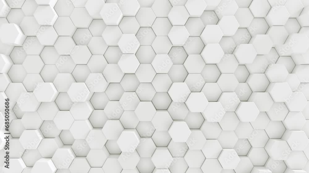 Poster abstract hexagonal honeycomb shapes looped background.