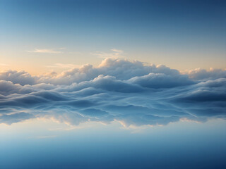 Fototapeta na wymiar a mesmerizing scene of sky and cloud reflecting on pleasant fresh water lake 