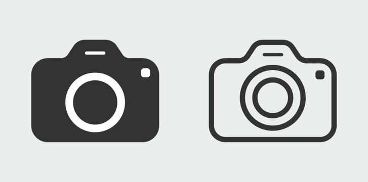 Take picture icon. Camera Photo signs. Photography DSLR symbol. Phone picture shoot symbols. Photo camera icons.