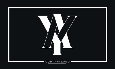 Alphabet letters AY or YA logo monogram