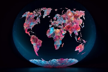 World Map Earth symbol Low poly icon