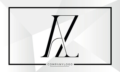 Alphabet letters AZ or ZA logo monogram