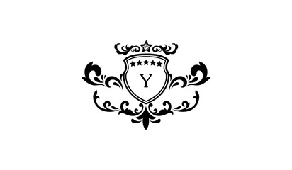 Luxury Crown Leaves Logo Y