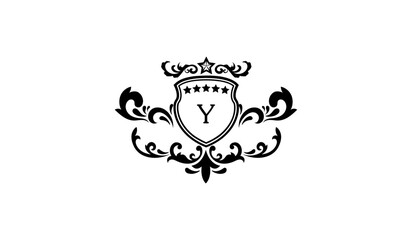 Luxury Crown Leaves Logo Y