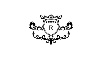 Luxury Crown Leaves Logo R