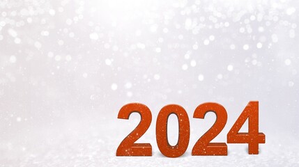 2024 number with lights for new year concept