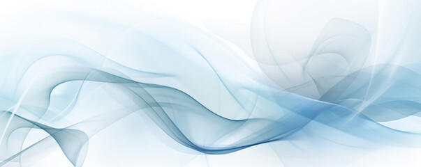 Abstract soft waiving lines smoke background in white and blue colour