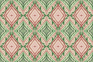 Seamless ethnic design, ikat art. beautiful hand drawn Design for textile and printing