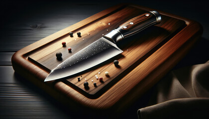 a knife, displayed to highlight its design and craftsmanship, suitable for professional photography.