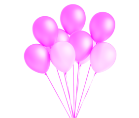 pink balloons isolated on white