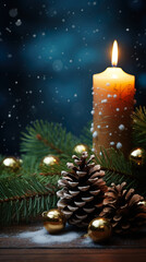 Christmas greeting card template, xmas greetings in advent in winter design, x-mas decoration | Generative AI