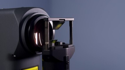 Close-up of the SLT laser for vision improvement and correction. Modern ophthalmic medicine and new technologies.