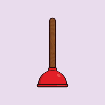 recommend clip art: Flat Plunger Vector Icon Illustration Construction clean Plunger icon