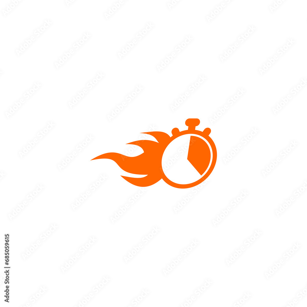 Poster fast delivery icon with timer icon isolated on transparent background