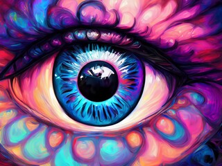 eye of the person, macro, illustration