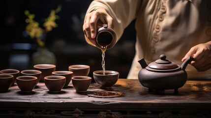 Fototapeta na wymiar beverage chinese tea drink traditional illustration asian pot, hot asia, green organic beverage chinese tea drink traditional