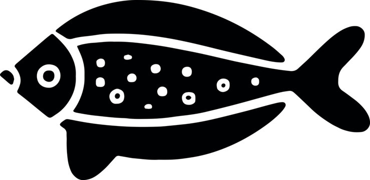 recommend clip art: Elegant fish silhouette swimming gracefully on a clear canvas, capturing the beauty of aquatic life with its intricate outlines. Generative AI