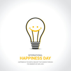 International Day of Happiness. World happiness day creative design.