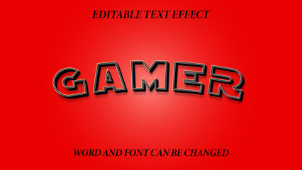 gamer editable text effect. text effect vector illustration