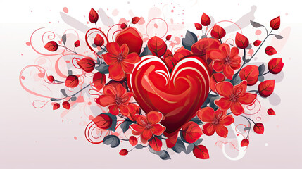 valentine vector Arrange the composition