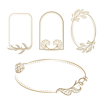 Vintage style frames set with a floral decoration