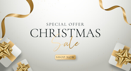 Christmas sale banner, special offer, banner design vector illustration