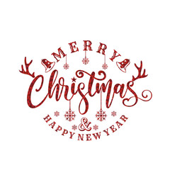 Lettering text of merry christmas