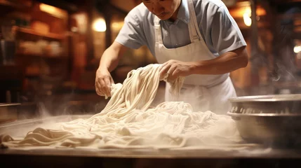 Wandcirkels aluminium traditional cuisine chinese food noodle illustration flavors dumplings, stir fry, dim sum traditional cuisine chinese food noodle © vectorwin