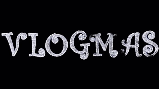  Vlogmas Christmas Animated Intro Text Title christmas frost typeface with alpha channel.