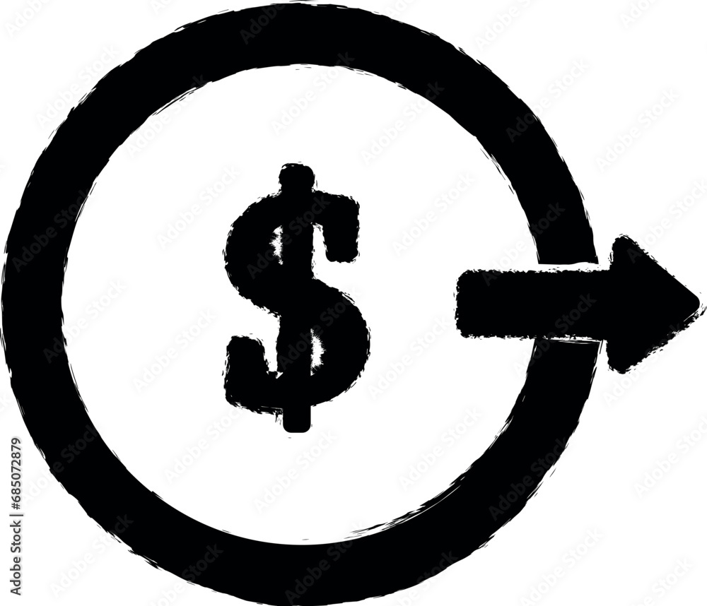 Poster money output vector icon in grunge style