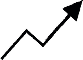 chart arrow vector icon in grunge style