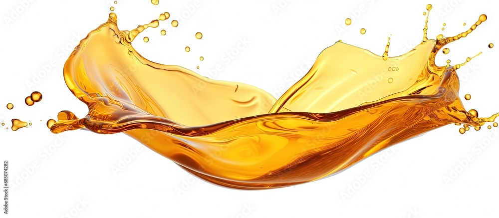 Poster isolated oil splashing on white copy space image