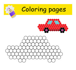 Coloring book. Illustration for children education. Cartoon car.