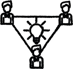 Corporate and business, team, teamwork vector icon in grunge style