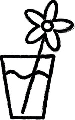 Sprout outline vector icon in grunge style