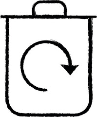 Recycling outline vector icon in grunge style