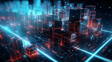 Abstract 3d circuit city concept