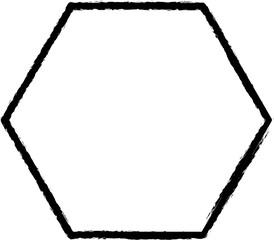 Geometric shapes, hexagon vector icon in grunge style