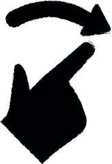 Hand, fingers, gesture, move, right vector icon in grunge style