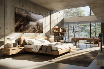 Obraz na płótnie Canvas Generative AI - A sleeping room in a big luxurious house