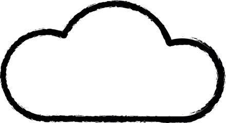 Cloud sign vector icon in grunge style