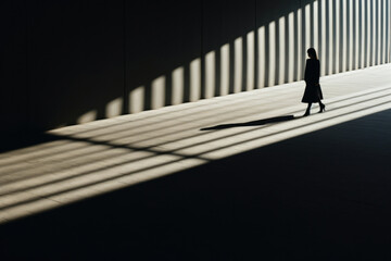 Shadow modern person street silhouette city black light walk architecture